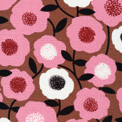 Modern Retro Blooms Pink Barkcloth