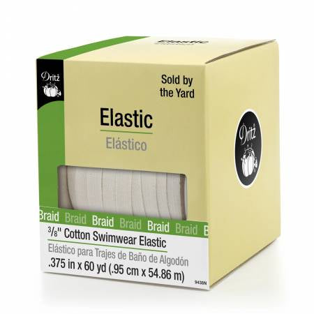 Cotton 3/8" Swimwear Elastic Natural (Dritz)