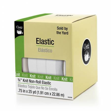 Knit 3/4” Non-roll Elastic White (Dritz)