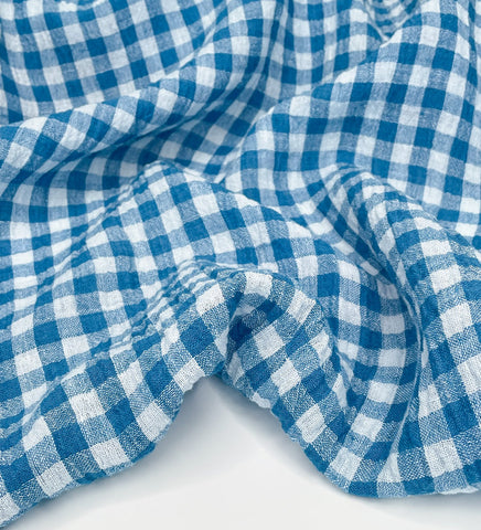 Athena Linen Ocean/White Check