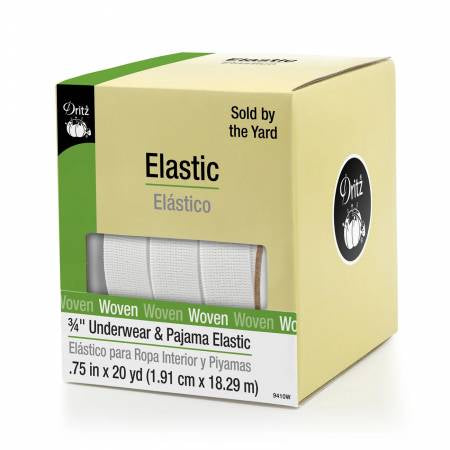 Woven 3/4” Underwear and Pajama Elastic White (Dritz)