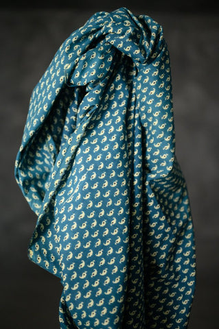 Kali Cyan Indian Screen Print Cotton