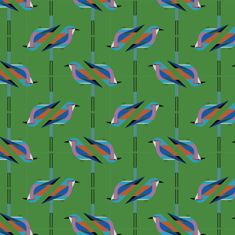 Charley Harper Lilac Breasted Roller Poplin