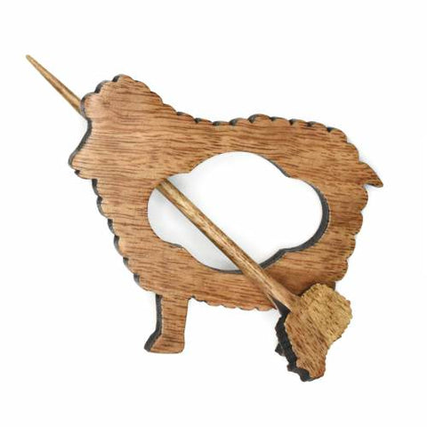 Lykke Mango Wood Shawl Pin — Sheep