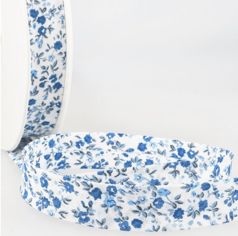 Stephanoise Liberty Bias Binding Blue Floral