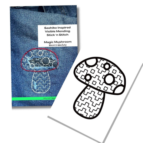 Sashiko Magic Mushroom Stick and Stitch Pattern (Socorro Society