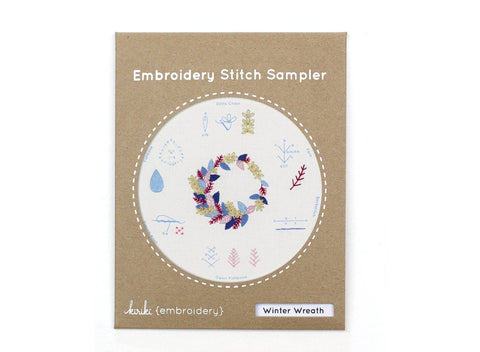 Winter Wreath Embroidery Stitch Sampler (Kiriki Press)