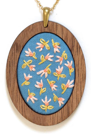 Tiny Tulip Embroidered Pendant Kit (Kiriki Press)