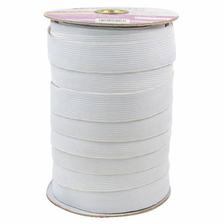 Braided 1" Elastic White (Stretchrite)