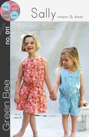 Sally Romper and Dress (Green Bee)