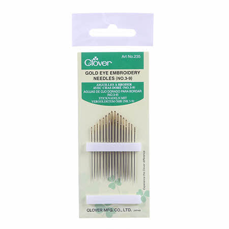 Clover Gold Eye Embroidery Needles 3/9