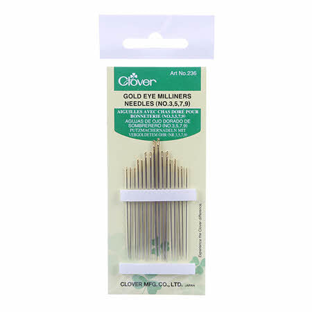 Clover Gold Eye Milliner's Needles 3/9