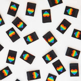 Sarah Hearts Pride Rainbow Heart Woven Labels