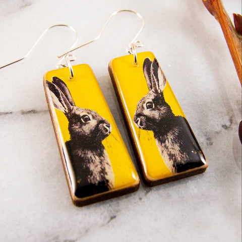 Black + White Rabbit Earrings (No Man's Land)