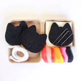 Mini Black Cats Needle Felting Kit (Sheep Creek Studio)