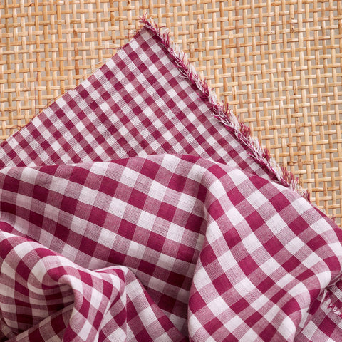 Gingham Vichy Off-White Dahlia Fabric