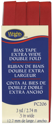 Bias Tape Extra Wide Double Fold .5" (Wrights)
