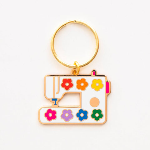 Daisy Sewing Machine Enamel Keychain (Sarah Hearts)