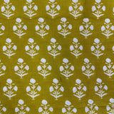 Mustard Flower Indian Block Print Cotton