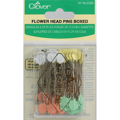 Flower Head Pins Clover 100ct