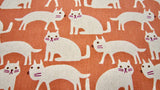 Cotton Flax Prints Cats Pink