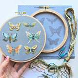 Moth Sampler Embroidery Kit (Jessica Long Embroidery)