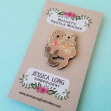 Sea Otters Needle Minder (Jessica Long Embroidery)