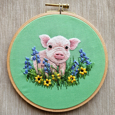 Posing Piglet Embroidery Kit (Jessica Long Embroidery)