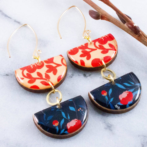 Blue + Red Graphic Earrings (No Man's Land)