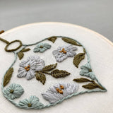 And Other Adventures Embroidery Kit - Floral Ornament in Muted Aqua