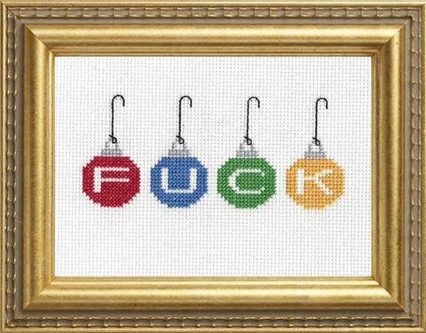 F*ck Ornaments Cross Stitch Kit (Subversive Cross Stitch)