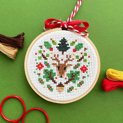 Woodland Mini Ornament Cross Stitch Kit (Spot Colors)