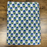 Blue Floral Spot Indian Block Print Cotton