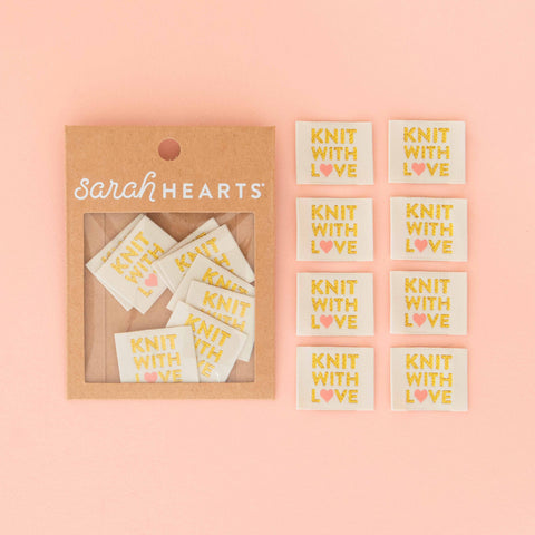 Knit with Love Woven Labels (Sarah Hearts)