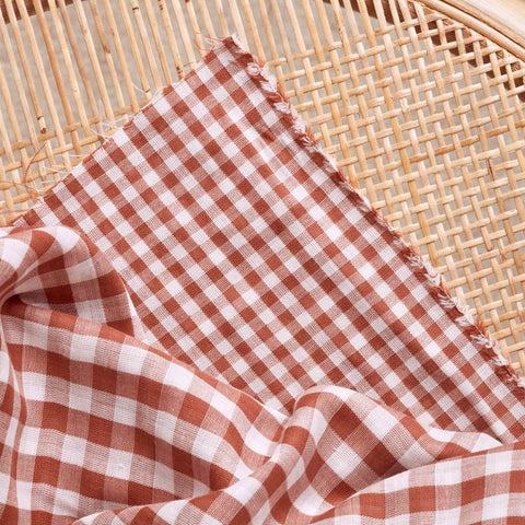 Vichy Off-White Gingham — Chestnut