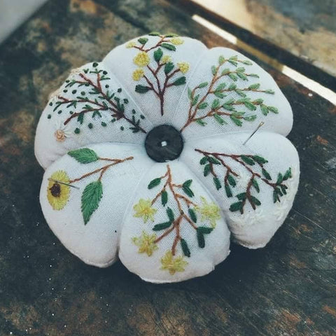 Daisy Mimosa Embroidered Pincushion (Quince Fables)