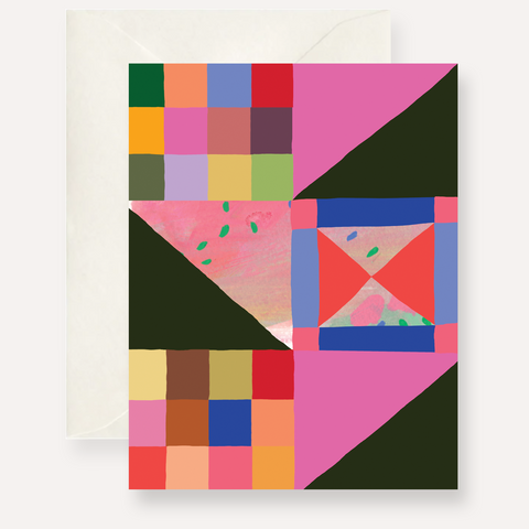 Pink Quilt Card (Persika Design Co.)