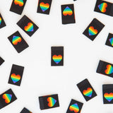 Sarah Hearts Pride Rainbow Heart Woven Labels