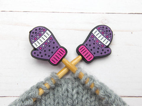 Fox & Pine Stitch Stoppers — Purple Mittens