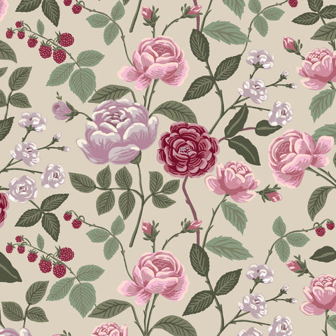 English Rose Roses Plum Rayon