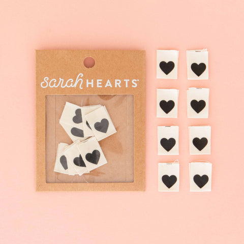 Black Heart - Sewing Organic Cotton Quilt and Garment Labels