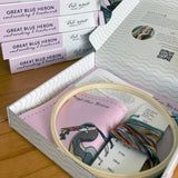 Great Blue Heron Embroidery and Beadwork Kit (Kate Wyatt Fine Art)