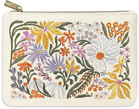 Wildflower Embroidery Zipper Pouch (Lady Jayne)