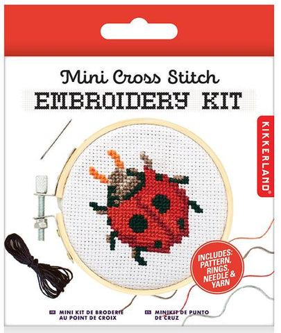 Ladybug Mini Cross Stitch Kit (Kikkerland)