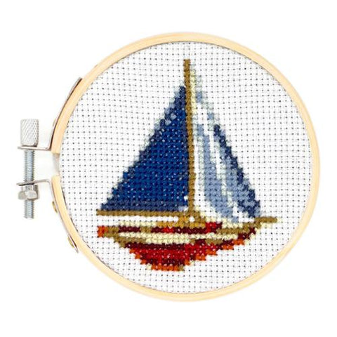 Sailboat Mini Cross Stitch Kit (Kikkerland)