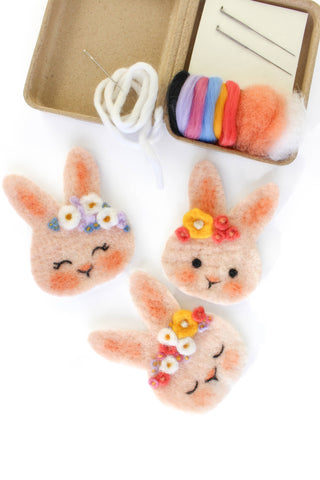 Mini Bunny Needle Felting Kit (Sheep Creek Studio)