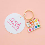 Daisy Sewing Machine Enamel Keychain (Sarah Hearts)
