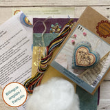 Corinne Lapierre Embroidered Heart Wool Mix Felt Craft Kit