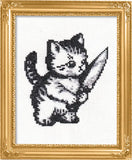 Stabby Kitty Cross Stitch Kit (Subversive Cross Stitch)