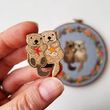 Sea Otters Needle Minder (Jessica Long Embroidery)